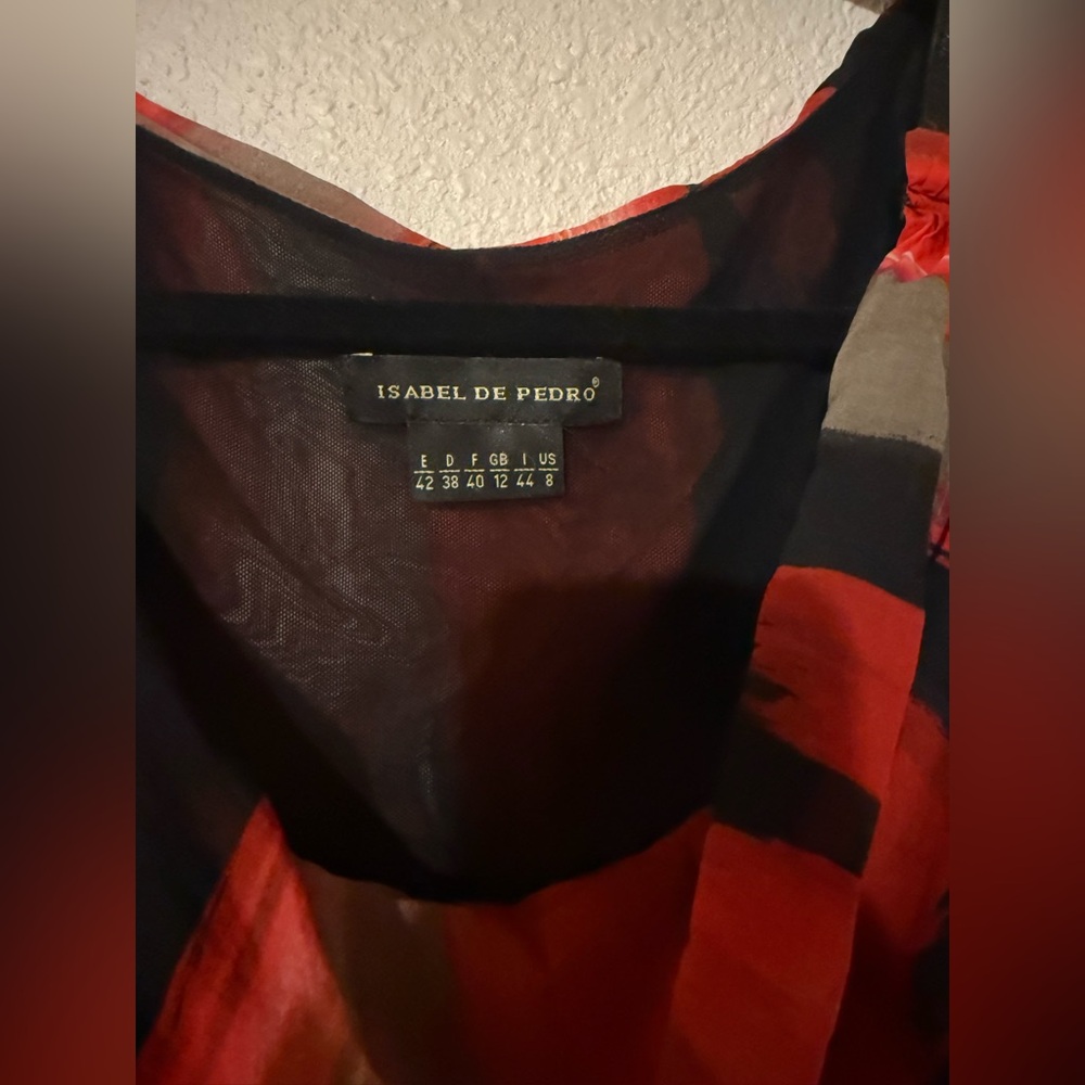 ISABEL DE PEDRO RED AND BLACK DRESS 8 - Picture 3 of 5